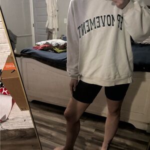 FP Movement by Free People White Sweatshirt and Black Shorts